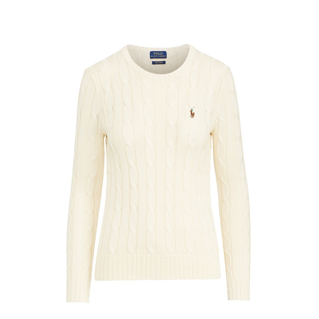 Lauren Ralph Lauren Women's Plus Monogram Cable-Knit Cotton Sweater (1X,  Indigo) 